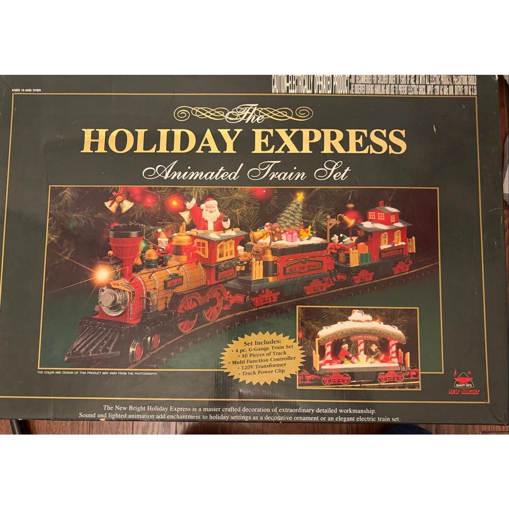 **READ** The HOLIDAY EXPRESS Animated Christmas Train Set #384 Pre-Owned and Com
